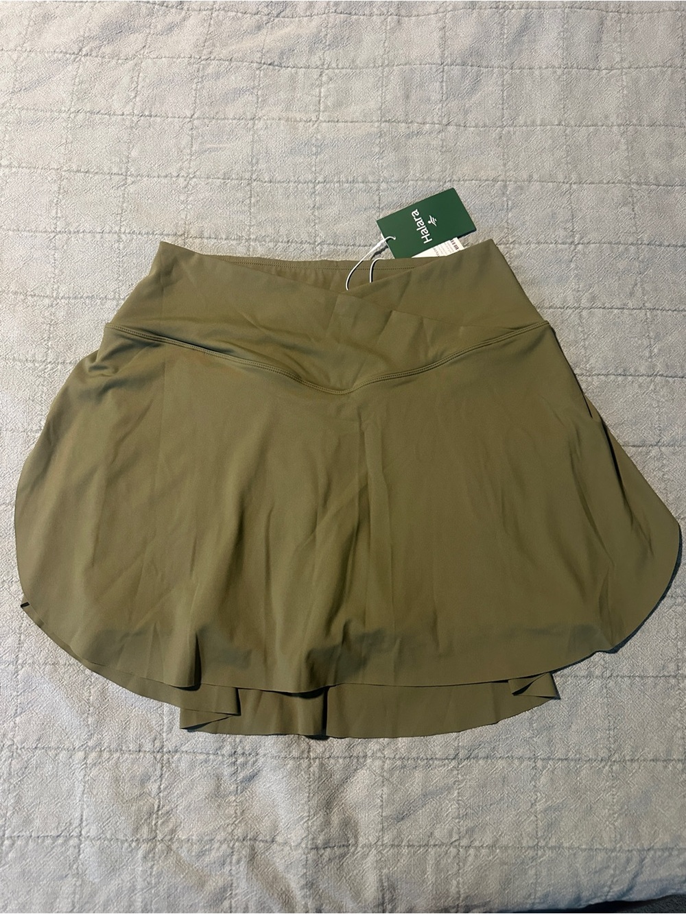 HALARA Olive Green Athletic Skort with Built-In Shorts